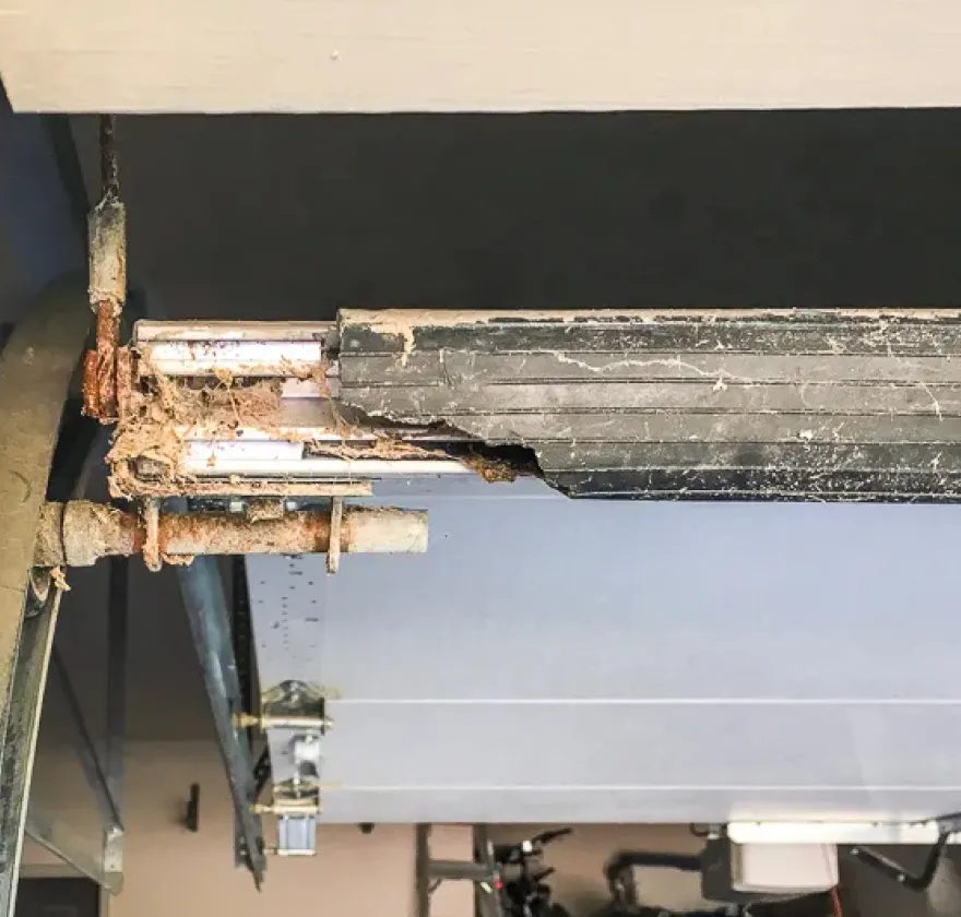 Garage door weather seal repair